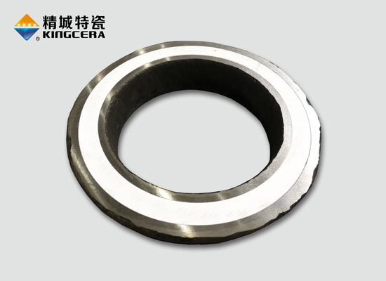 Abrasion resistant ceramic wear plate and cutting ring