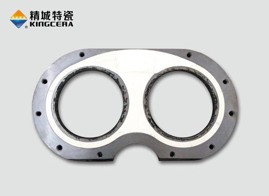 Abrasion resistant ceramic wear plate and cutting ring