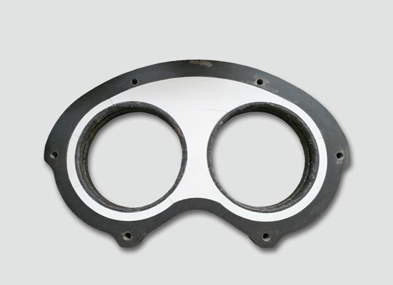 Abrasion resistant ceramic wear plate and cutting ring