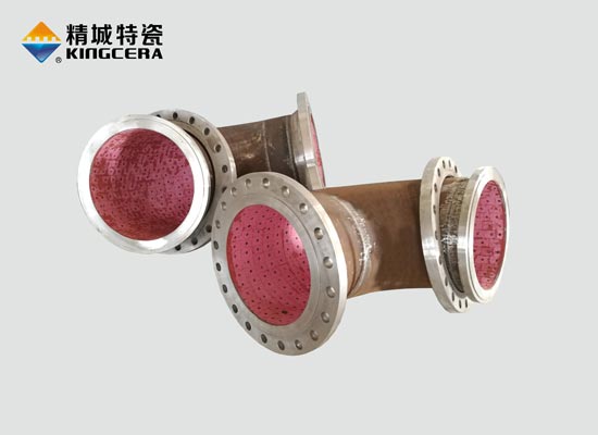 Stud welding type wear-resistant ceramic lined pipe