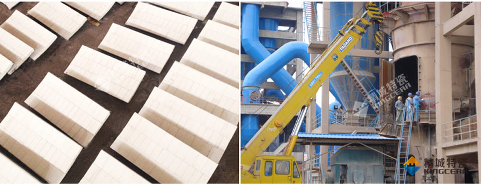 Wear-resistant ceramic liner for medium speed coal mill