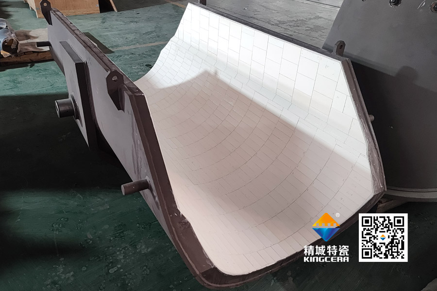 Blast furnace in steel plant use wear-resistant ceramic swing chute , Increase anti-wear and impact-resistant, double the lifetime